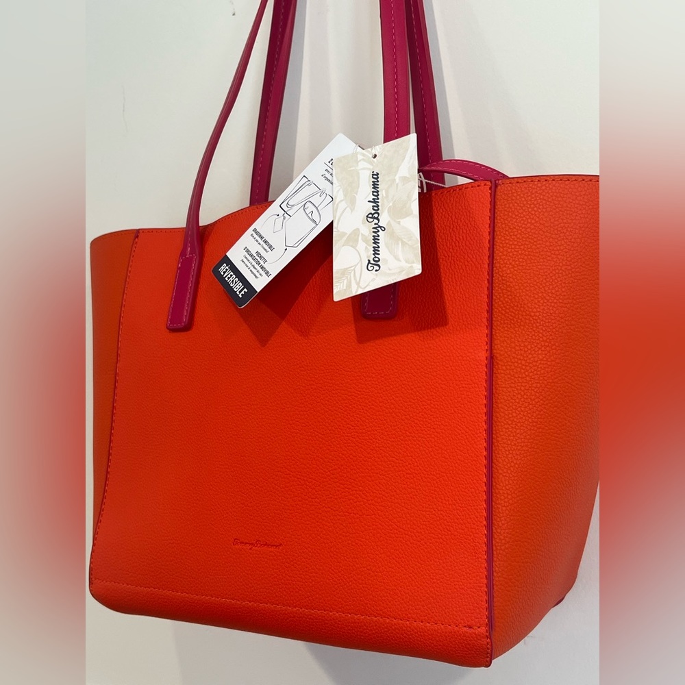 New! Tommy Bahama Large Tote Bag Travel
Purse Organizer Insert Pink Orange